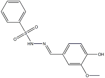 (E)-N'-(4-hydroxy-3-methoxybenzylidene)benzenesulfonohydrazide 结构式