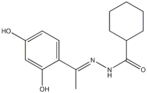 (E)-N'-(1-(2,4-dihydroxyphenyl)ethylidene)cyclohexanecarbohydrazide 结构式