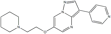 6-(2-(piperidin-1-yl)ethoxy)-3-(pyridin-4-yl)pyrazolo[1,5-a]pyrimidine 结构式