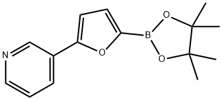 3-[5-(4,4,5,5-Tetramethyl-[1,3,2]dioxaborolan-2-yl)-furan-2-yl]pyridine 结构式