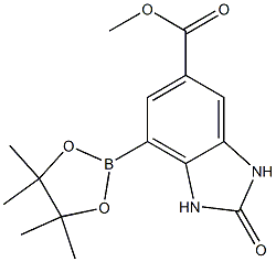 2-Oxo-7-(4,4,5,5-tetramethyl-[1,3,2]dioxaborolan-2-yl)-2,3-dihydro-1H-benzoimidazole-5-carboxylic acid methyl ester 结构式