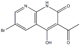 3-乙酰基-6-溴-4-羟基-1,8-萘啶-2(1H)-酮 结构式