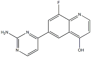 6-(2-aminopyrimidin-4-yl)-8-fluoroquinolin-4-ol 结构式