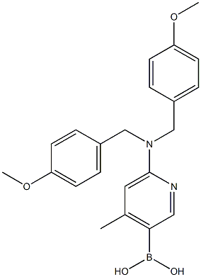 6-(bis(4-methoxybenzyl)amino)-4-methylpyridin-3-ylboronic acid 结构式