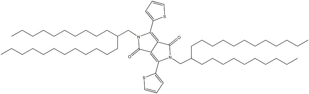 2,5-Bis-(2-decyl-tetradecyl)-3,6-di-thiophen-2-yl-2,5-dihydro-pyrrolo[3,4-c]pyrrole-1,4-dione 结构式