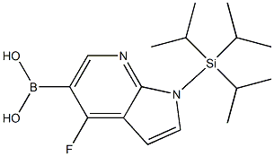 {4-fluoro-1-[tris(propan-2-yl)silyl]-1H-pyrrolo[2,3-b]pyridin-5-yl}boronic acid 结构式