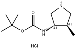 (3S,4R)-4-甲基-3-BOC胺基四氢吡咯盐酸盐 结构式