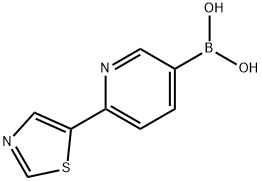 (6-(噻唑-5-基)吡啶-3-基)硼酸 结构式