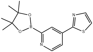 2-(2-(4,4,5,5-tetramethyl-1,3,2-dioxaborolan-2-yl)pyridin-4-yl)thiazole 结构式