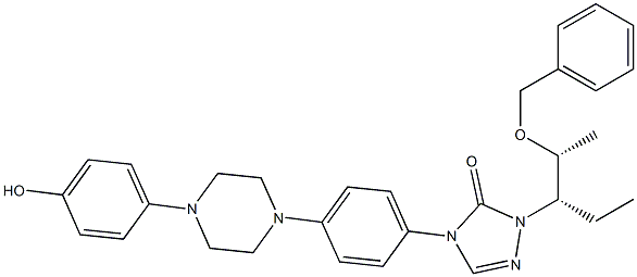 2-[(1S,2R)-1-乙基-2-苄氧基丙基]-2,4-二氢-4-[4-[4-(4-羟基苯基)-1-哌嗪基]苯基]-3H-1,2,4-三氮唑-3-酮 结构式