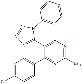 4-(4-氯苯基)-5-(1-苯基-1H-四唑-5-基)嘧啶-2-胺 结构式