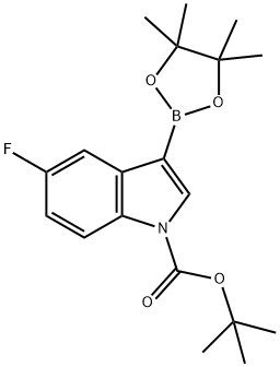 1-BOC-5-氟吲哚-3-硼酸频哪醇酯 结构式