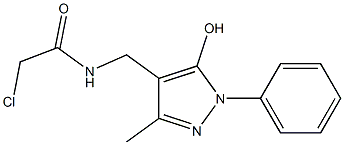 2-chloro-N-((5-hydroxy-3-methyl-1-phenyl-1H-pyrazol-4-yl)methyl)acetamide 结构式