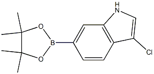 3-chloro-6-(4,4,5,5-tetramethyl-1,3,2-dioxaborolan-2-yl)-indole 结构式