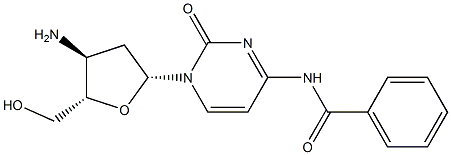 N4-苯甲酰基-3'-氨基-2',3'-双脱氧胞苷 结构式