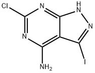 6-Chloro-3-iodo-1H-pyrazolo[3,4-d]pyrimidin-4-amine 结构式