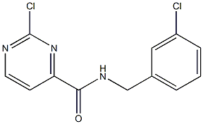 2-chloro-N-(3-chlorobenzyl)pyrimidine-4-carboxamide 结构式