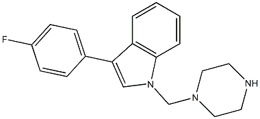 3-(4-fluorophenyl)-1-(piperazin-1-ylmethyl)-1H-indole 结构式