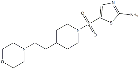 5-(4-(2-morpholinoethyl)piperidin-1-ylsulfonyl)thiazol-2-amine 结构式