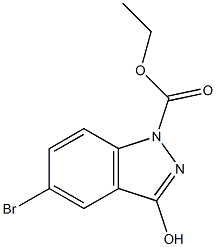 ethyl 5-bromo-3-hydroxy-1H-indazole-1-carboxylate 结构式