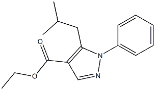 ethyl 5-isobutyl-1-phenyl-1H-pyrazole-4-carboxylate 结构式