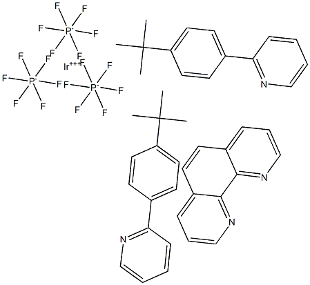 (1,10-菲罗啉)双[2-(4-叔丁基苯基)吡啶]铱(III) 六氟磷酸盐 结构式