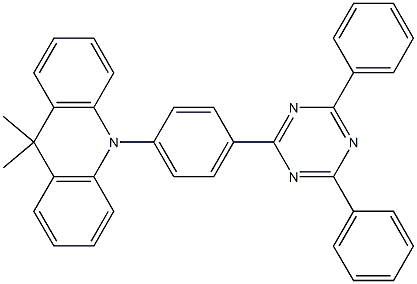 9,10-Dihydro-9,9-dimethyl-10-(4-(4,6-diphenyl-1,3,5-triazin-2-yl)phenyl)acridine 结构式