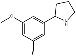 2-(3-FLUORO-5-METHOXYPHENYL)PYRROLIDINE 结构式