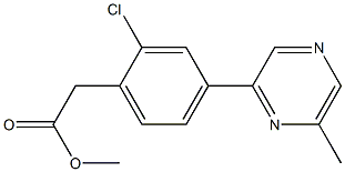 methyl 2-(2-chloro-4-(6- methylpyrazin-2- yl)phenyl)acetate 结构式