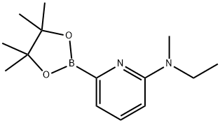 N-ethyl-N-methyl-6-(4,4,5,5-tetramethyl-1,3,2-dioxaborolan-2-yl)pyridin-2-amine 结构式