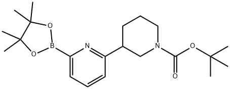tert-butyl 3-(6-(4,4,5,5-tetramethyl-1,3,2-dioxaborolan-2-yl)pyridin-2-yl)piperidine-1-carboxylate 结构式