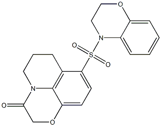 8-((2H-benzo[b][1,4]oxazin-4(3H)-yl)sulfonyl)-6,7-dihydro-2H-[1,4]oxazino[2,3,4-ij]quinolin-3(5H)-one 结构式