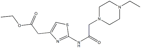 ethyl 2-(2-(2-(4-ethylpiperazin-1-yl)acetamido)thiazol-4-yl)acetate 结构式