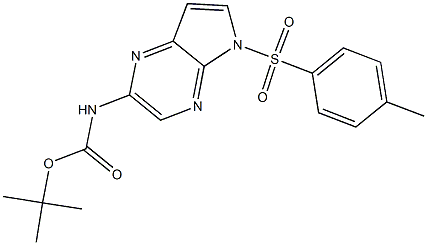 N-[5-[(4-甲基苯基)磺酰基]-5H-吡咯并[2,3-B]吡嗪-2-基]氨基甲酸叔丁酯 结构式
