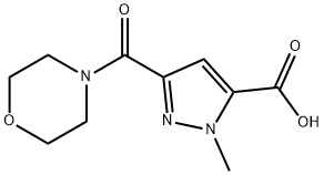 1-甲基-3-(吗啉-4-羰基)-1H-吡唑-5-羧酸 结构式