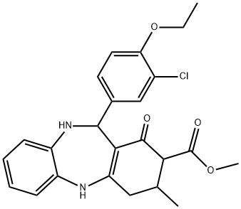 methyl 11-(3-chloro-4-ethoxyphenyl)-3-methyl-1-oxo-2,3,4,5,10,11-hexahydro-1H-dibenzo[b,e][1,4]diazepine-2-carboxylate 结构式