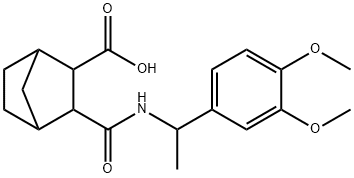3-((1-(3,4-dimethoxyphenyl)ethyl)carbamoyl)bicyclo[2.2.1]heptane-2-carboxylic acid 结构式