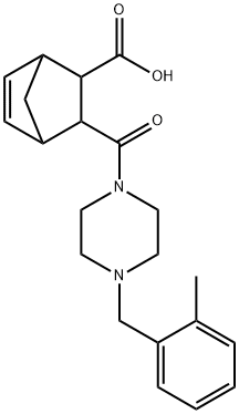 3-(4-(2-methylbenzyl)piperazine-1-carbonyl)bicyclo[2.2.1]hept-5-ene-2-carboxylic acid 结构式