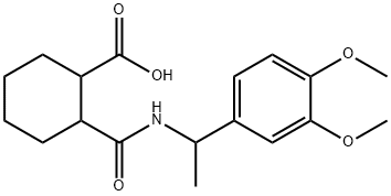 2-((1-(3,4-dimethoxyphenyl)ethyl)carbamoyl)cyclohexanecarboxylic acid 结构式