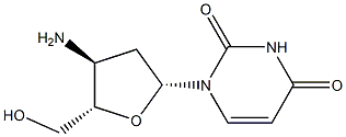 3'--Amino-2',3'-dideoxyuridine 结构式