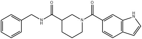 N-benzyl-1-(1H-indol-6-ylcarbonyl)piperidine-3-carboxamide 结构式