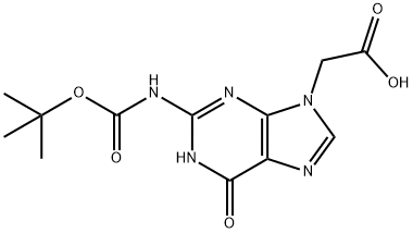 2-(2-((叔丁氧基羰基)氨基)-6-氧代-1H-嘌呤-9(6H)-基)乙酸 结构式