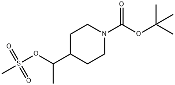 4-(1 - ((甲基磺酰基)氧基)乙基)哌啶-1-甲酸叔丁酯 结构式