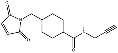 4-((2,5-二氧代-2,5-二氢-1H-吡咯-1-基)甲基)-N-(丙-2-炔-1-基)环己烷甲酰胺 结构式