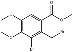 3-溴-2-(溴甲基)-4,5-二甲氧基苯甲酸甲酯 结构式