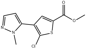5-氯-4-(1-甲基-1H-吡唑-5-基)噻吩-2-羧酸甲酯 结构式