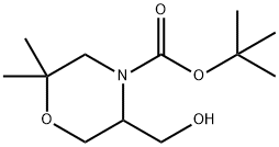 5-(羟甲基)-2,2-二甲基吗啉-4-羧酸叔丁酯 结构式