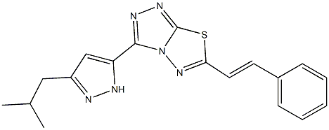 3-(3-isobutyl-1H-pyrazol-5-yl)-6-[(E)-2-phenylethenyl][1,2,4]triazolo[3,4-b][1,3,4]thiadiazole 结构式