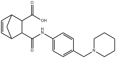 3-((4-(piperidin-1-ylmethyl)phenyl)carbamoyl)bicyclo[2.2.1]hept-5-ene-2-carboxylic acid 结构式