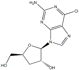 2-Amino-6-chloro-9-(3-deoxy-beta-D-ribofuanosyl)-9H-purine 结构式